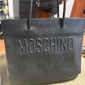 Moschino Black Embossed Men's Tote